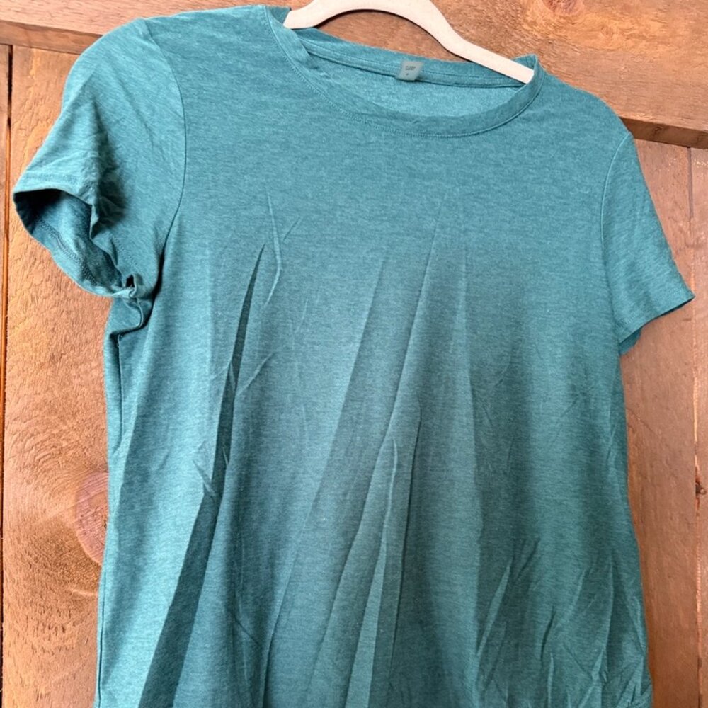 Beyond Yoga On the down low tee, deep teal, small